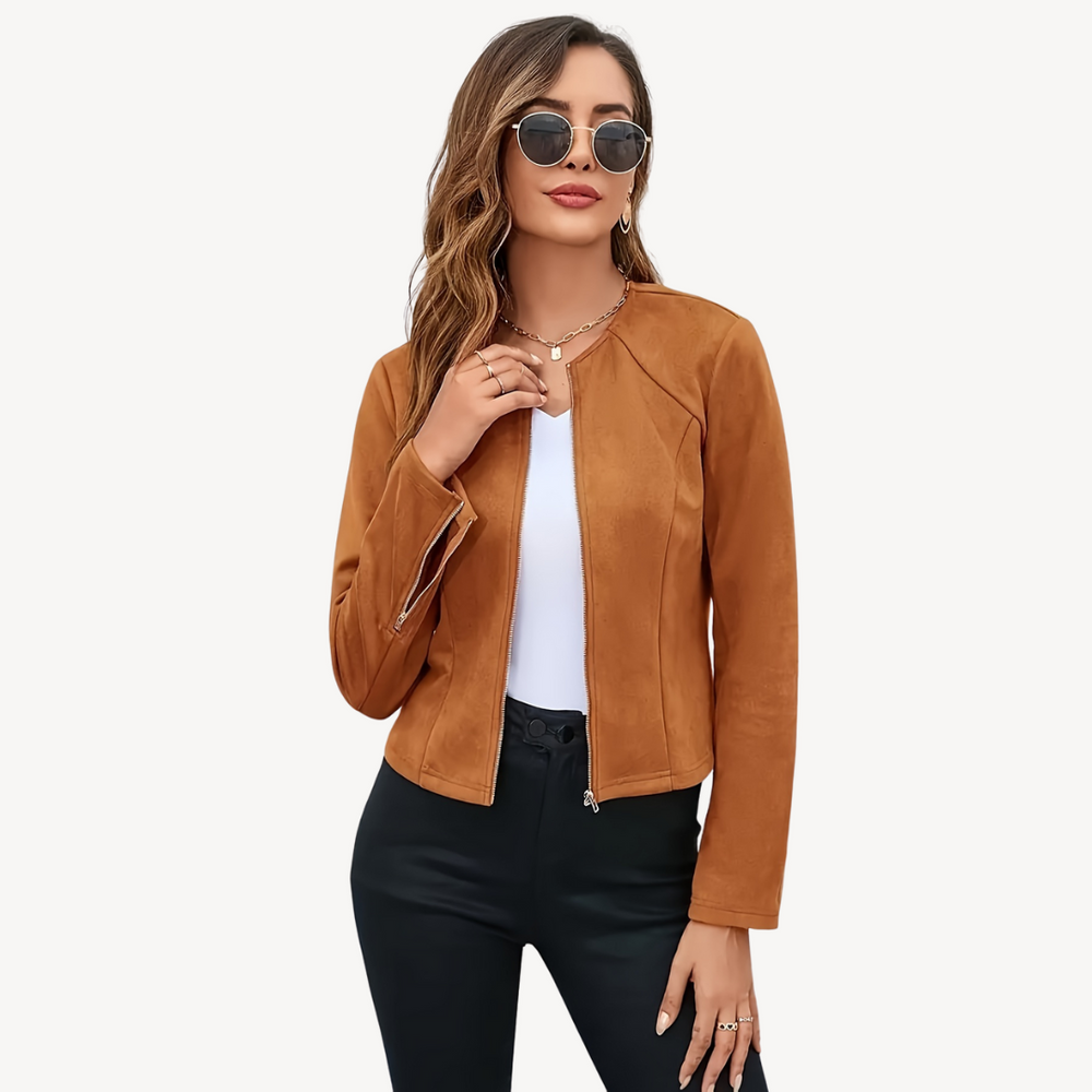 Heidi-Mode | Damen Reißverschluss Wildlederjacke