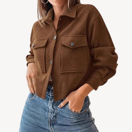 Heidi-Mode | Damen Knopfung Crop Jacke