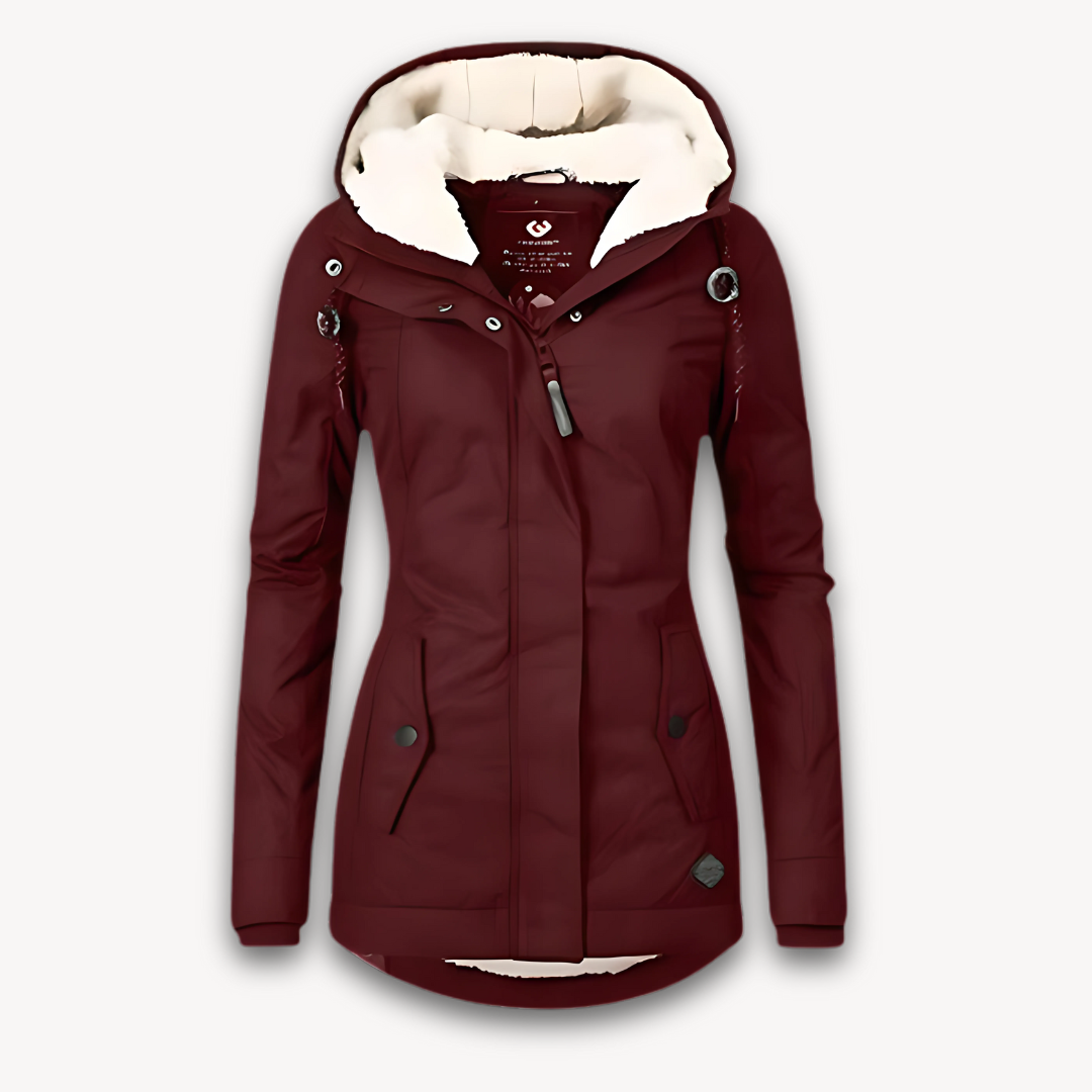 Heidi-Mode | Damen Wasserdichte Winterjacke mit Kunstfellfutter