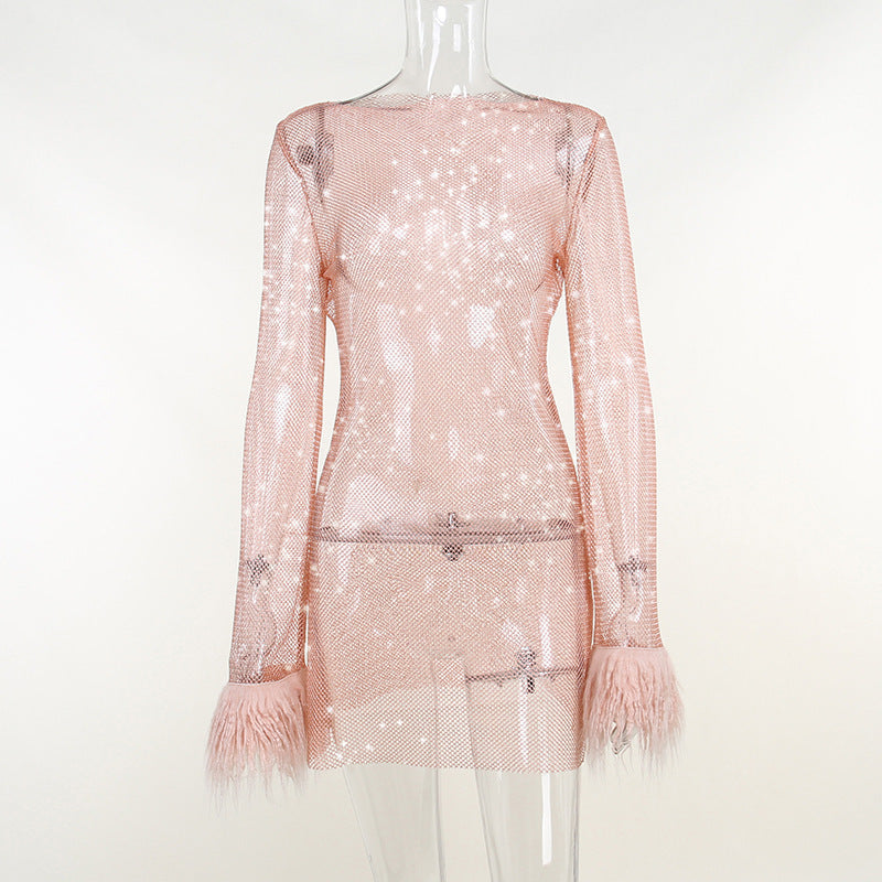 Heidi-Mode | Glitzerndes Mesh Kleid für Damen
