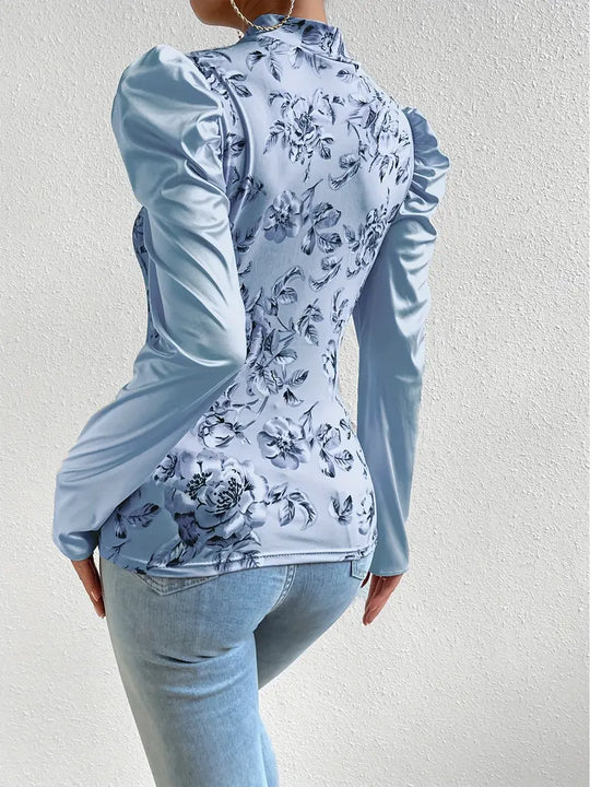 Heidi-Mode | Satinbluse mit Puffärmeln