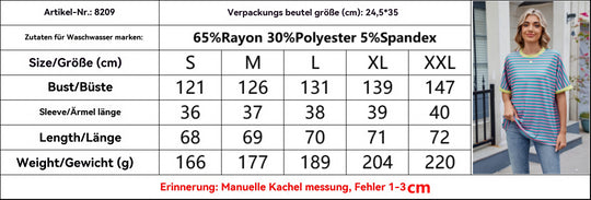 Heidi Mode | Gestreiftes kontrastierendes T-Shirt