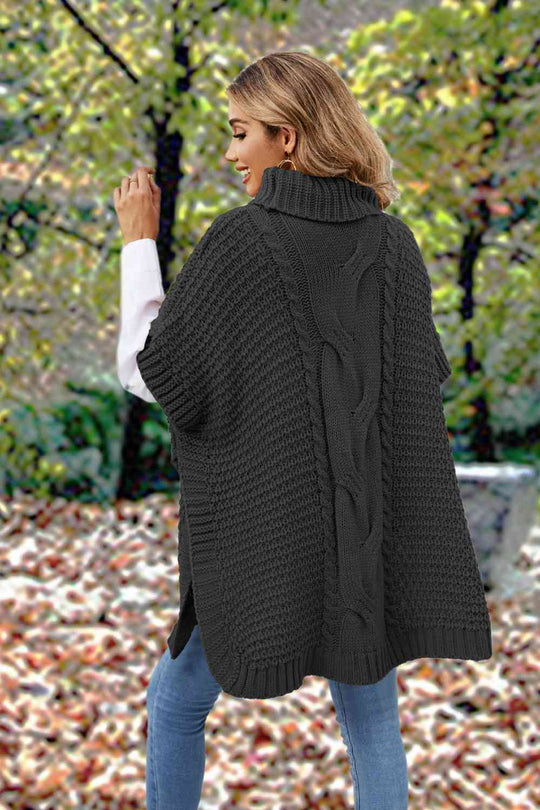Heidi-Mode | Rollkragen Schlitz Kurzarm Pullover