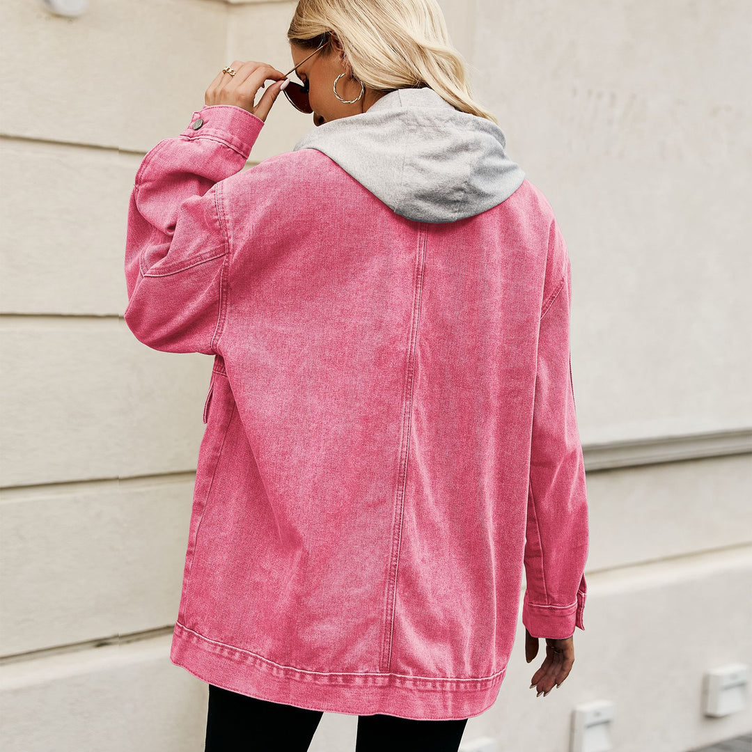 Heidi-Mode | Damen Loose Fit Denim Jacke Mit Kapuze