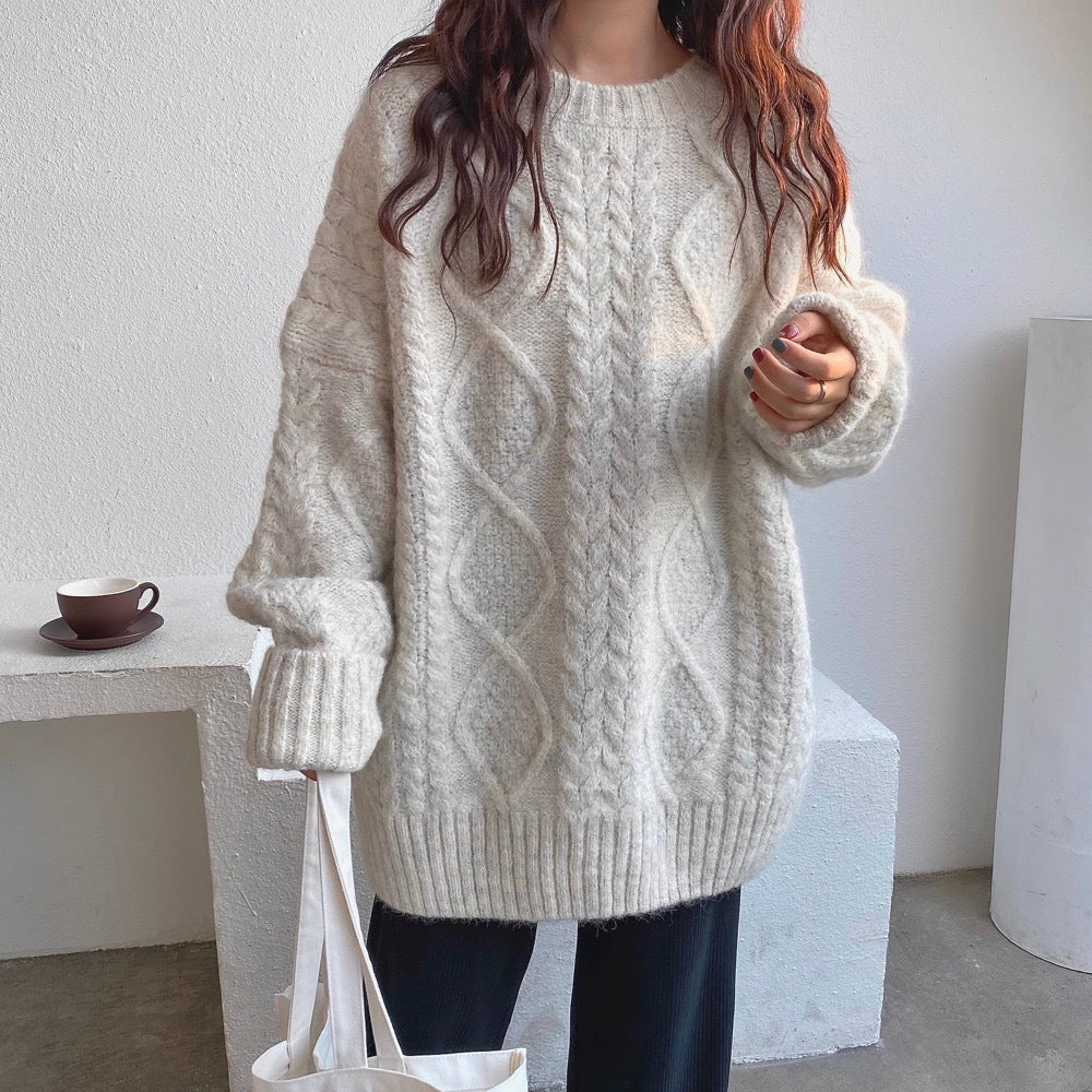 Heidi-Mode | Herfst Twisted Gebreide Boheemse Trui Voor Dames