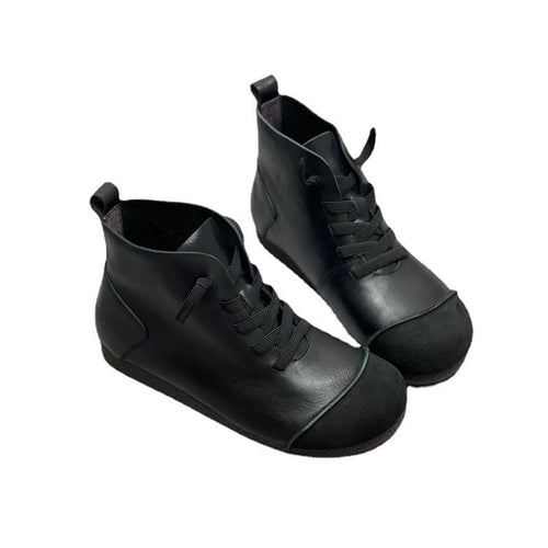 Heidi-Mode | Jahrgang Stil Weiches Leder Martin Stiefel mit Plüsch Lamm Warmes Futter