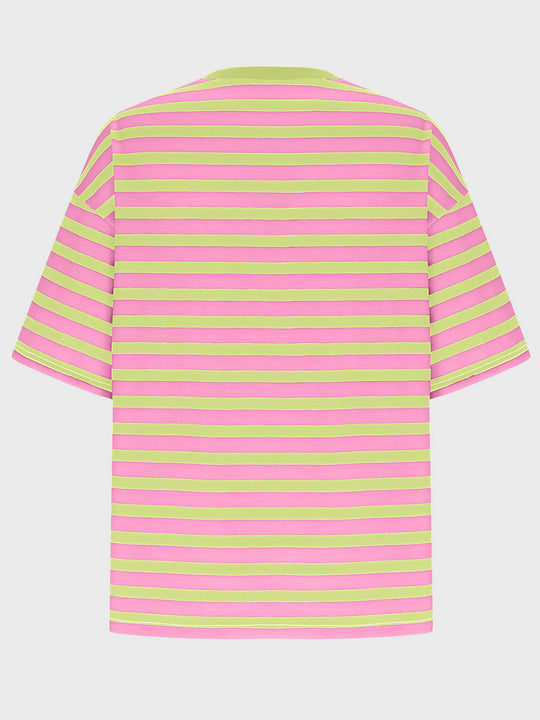 Heidi-Mode | Gestreiftes Rundhals-Halbarm-T-Shirt