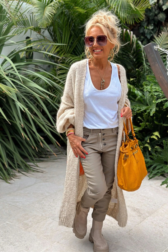 Heidi-Mode | Buchstaben Fall Schulter Lange Ärmel Cardigan