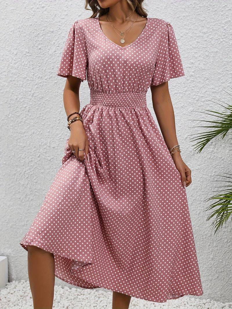 Heidi – allover-print-kurzarmkleid für frühling und sommer