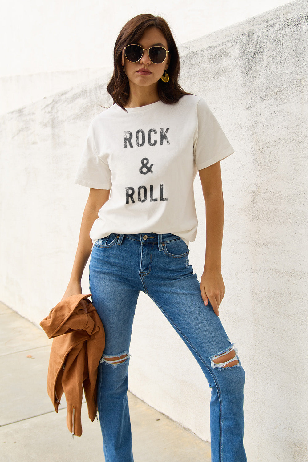 Heidi-Mode | Simply Love Full Size Rock & Roll Kurzarm T-Shirt