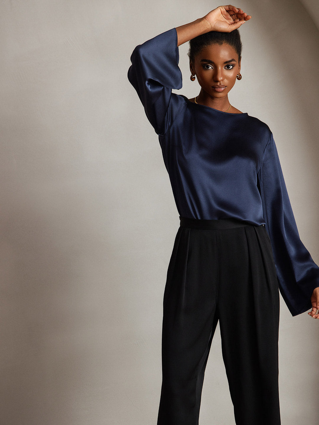 Heidi-Mode | Seiden Langarm Bluse