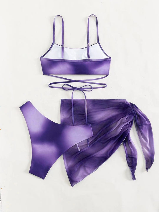 Heidi Mode | Tie-Dye dreiteiliger geteilter Bikini