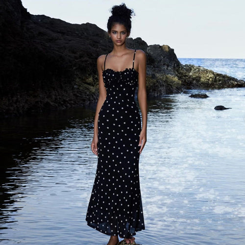 Heidi Mode | Kleid mit gepunkteten Strapsen mit Neckholder