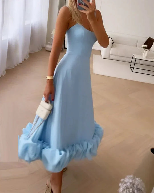 Heidi-Mode | Elegantes Midikleid Schick Luxe Materialen