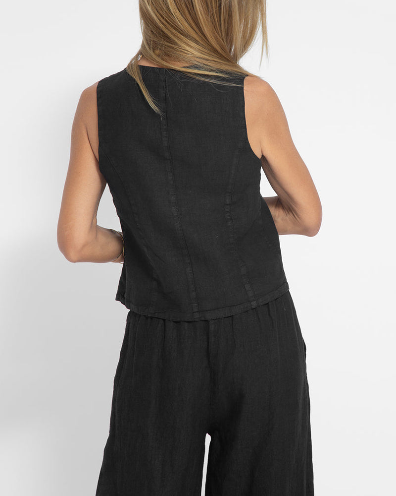 Heidi-Mode | Einfach, Elegant Set Bestehend aus Leinenweste und Breiten Hosen