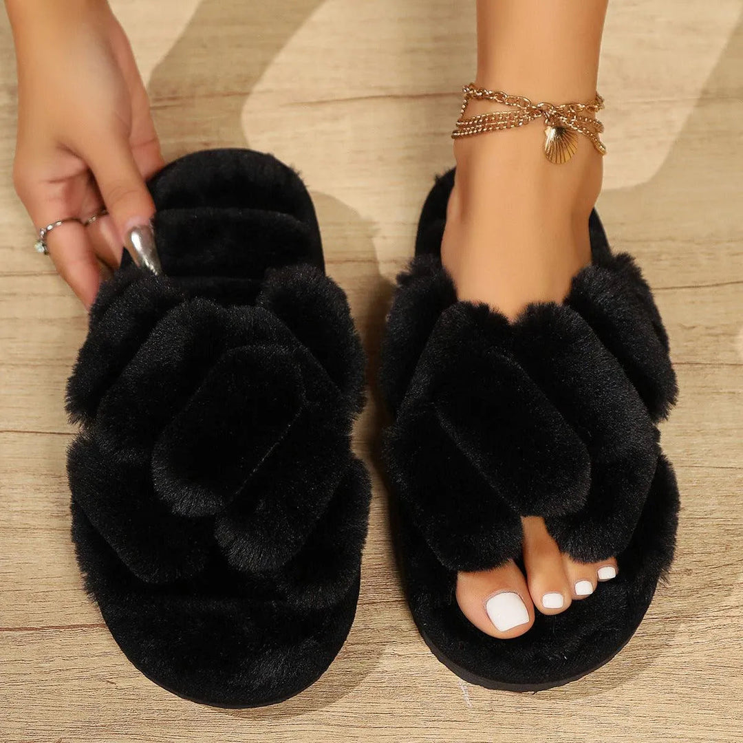 Heidi-Mode | Ladies' slippers made of cotton with thick, non-slip sole