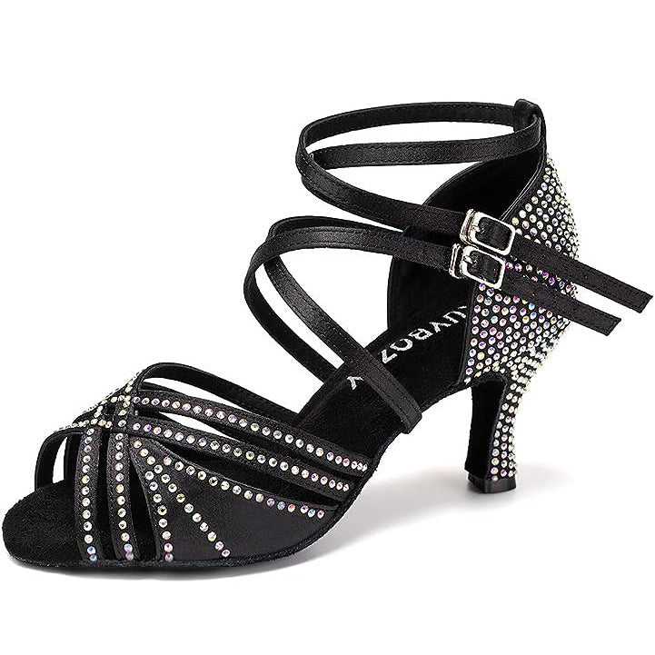 Heidi-Mode | Hot Drilling Lateinische Tanzschuhe Damen Mittelabsatz