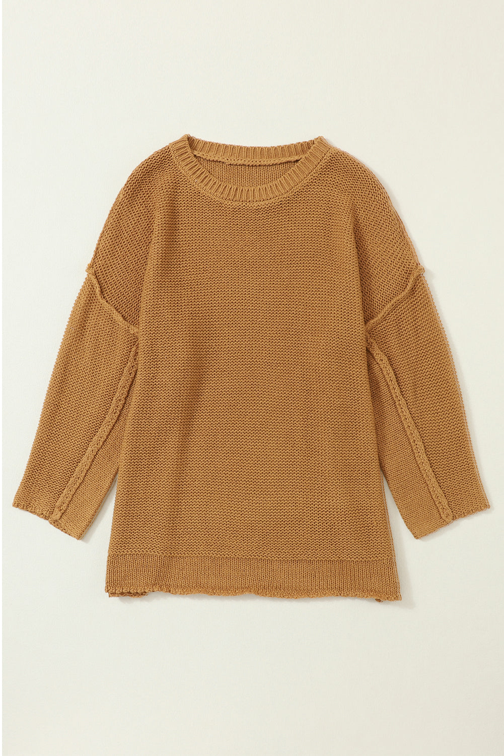 Slouchy Textured Knit Loose Pullover