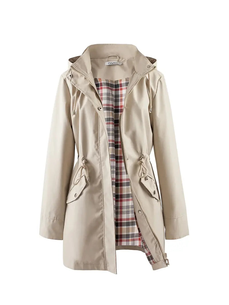 Heidi-Mode | Wasserdichte Outdoor Regenjacke mit Druck und Kapuze für Frauen