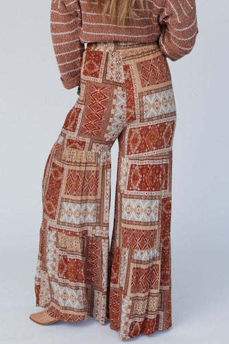 Palazzo-Hose Mit Boho-Aztekenmuster