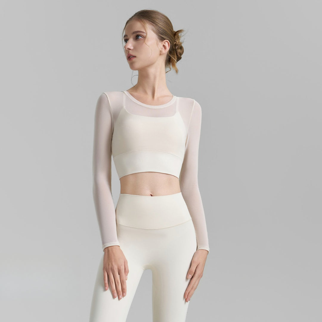 Heidi Mode | Fake zwei sexy Mesh-Yoga-Kleidung