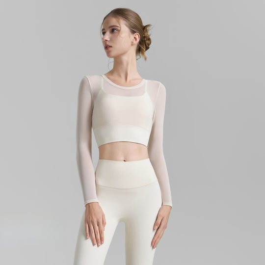 Heidi Mode | Fake zwei sexy Mesh-Yoga-Kleidung