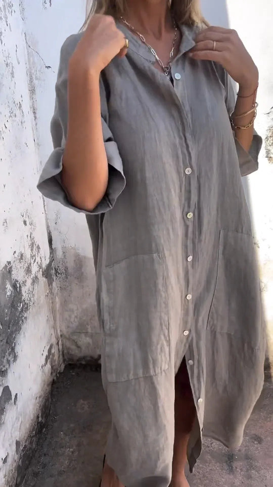 Lässiges langes Hemdkleid