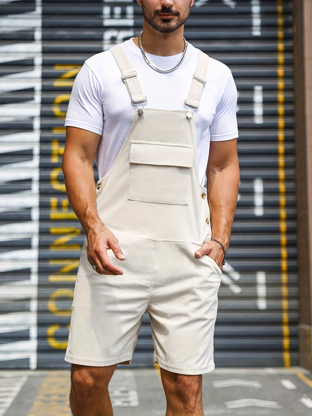 Heidi-Mode | Atmungsaktiver und Schnelltrocknender Freizeit Herrenoverall mit Taschen und Verstellbaren Streifen