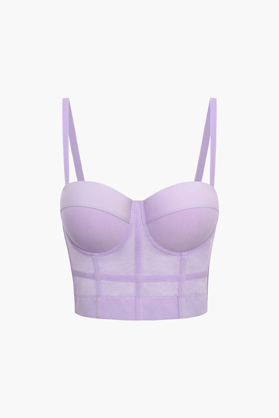 Bustier-Oberteil aus Netzstoff mit Bügeln