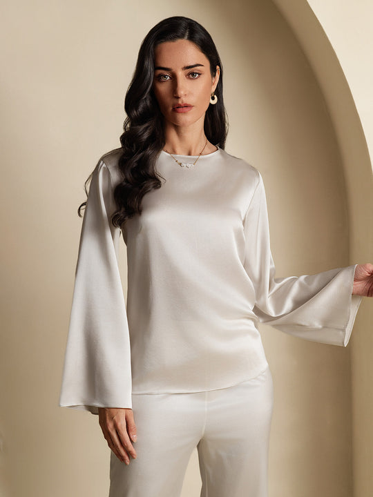 Heidi-Mode | Seiden Langarm Bluse