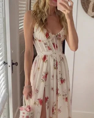 Heidi-Mode | Blumen Fließendes Maxikleid