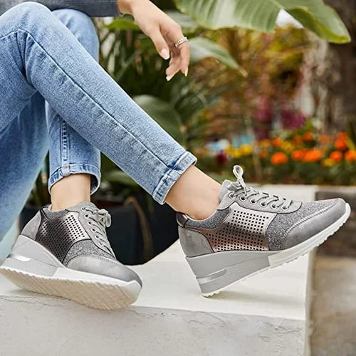Heidi-Mode | Damen Sneakers Auf Keilabsatz mit Hohem Absatz