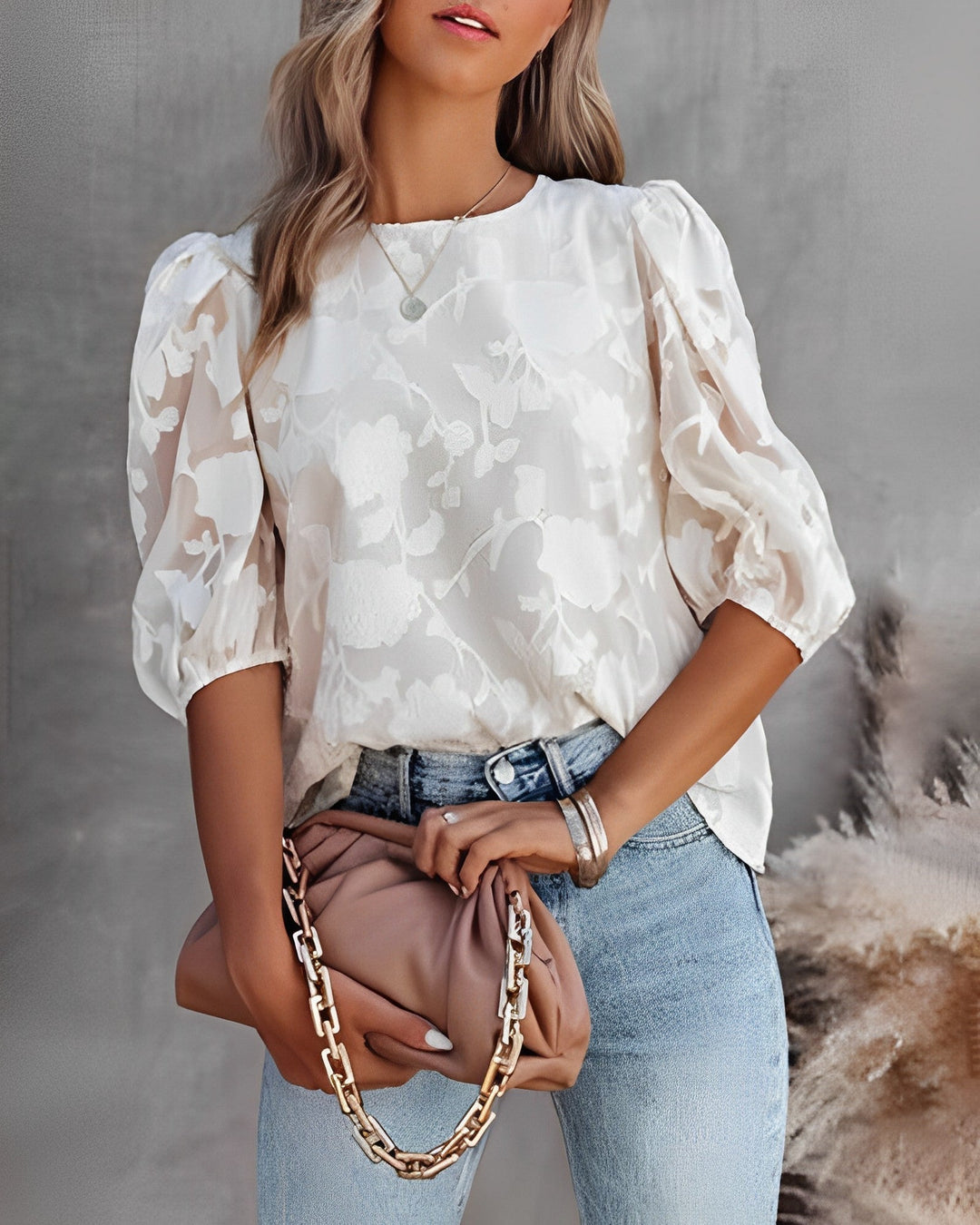 Heidi-Mode | Puffärmeliges Chiffonhemd