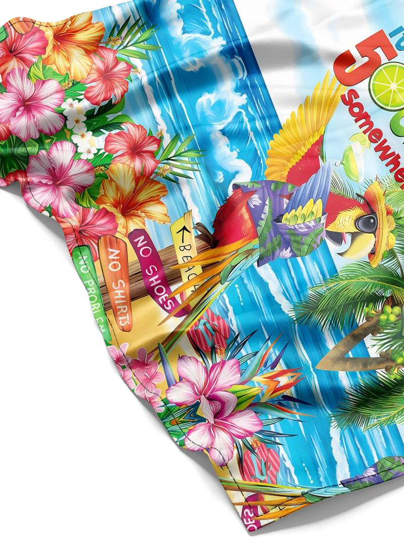 Heidi – Hawaii-Hemd Mit Papageien-Grafikdruck In Übergröße