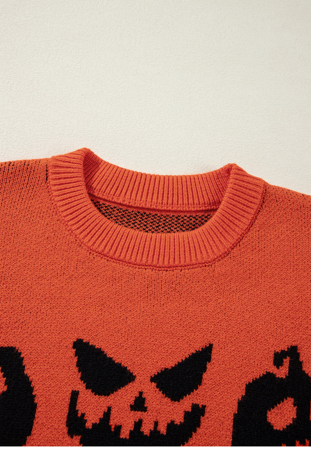 Halloween Kürbis Gesicht Muster Drop Shoulder Pullover