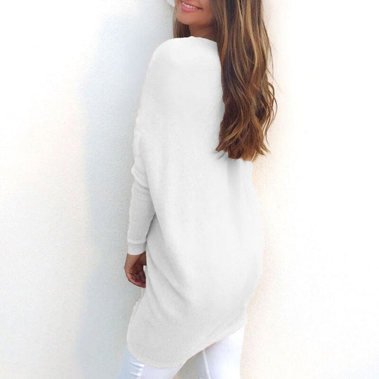 Heidi-Mode - Sweater | Eleganter langer Kaschmirpullover mit V-Ausschnitt für Damen