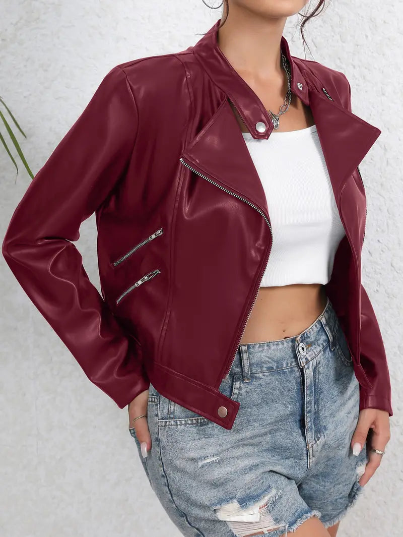 Lederjacke mit Biker-Reißverschluss