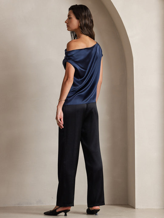 Heidi-Mode | Seiden Chic Ein Schulter Bluse