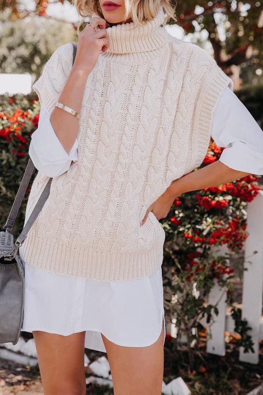 Heidi-Mode | Natalia Kabel Kurzarm Rollkragenpullover