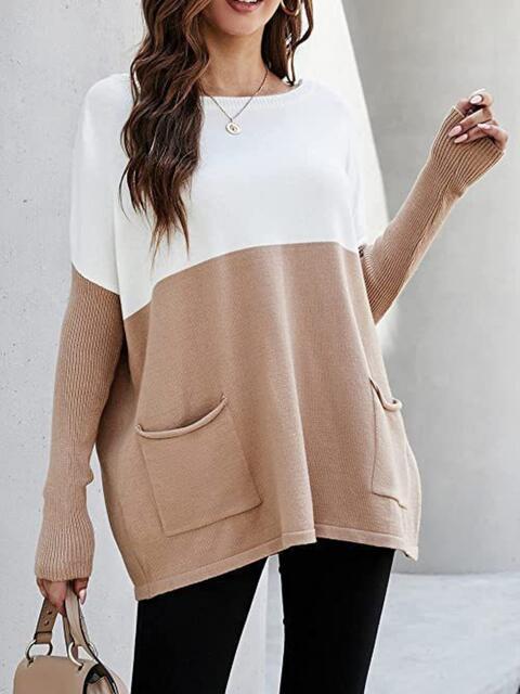 Heidi-Mode | Zwei-Ton Pullover mit Taschen