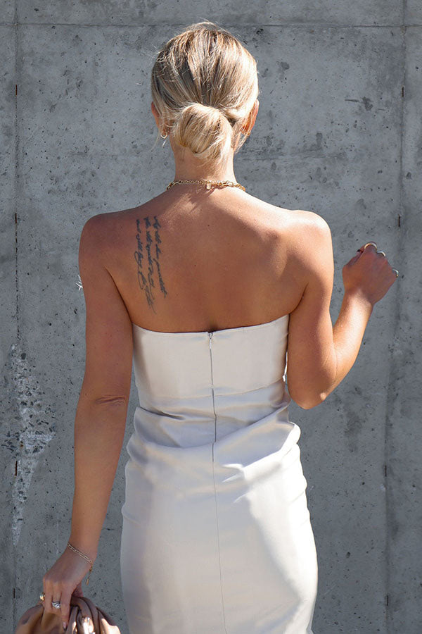 Heidi-Mode | Be A-Star Kunstleder Federbesatz Midi Kleid