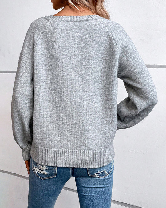 Farbe Pullover mit langen Ärmeln