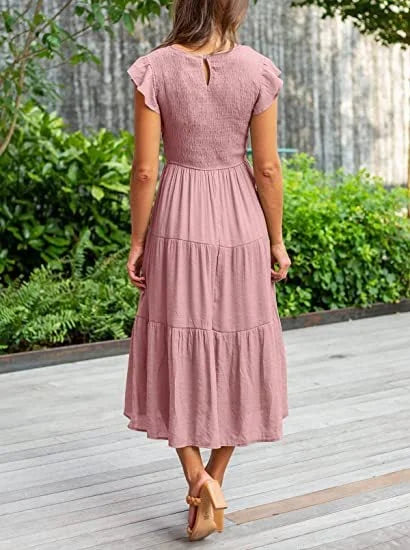 Lässiges Sommerkleid in Midi-Länge für Damen