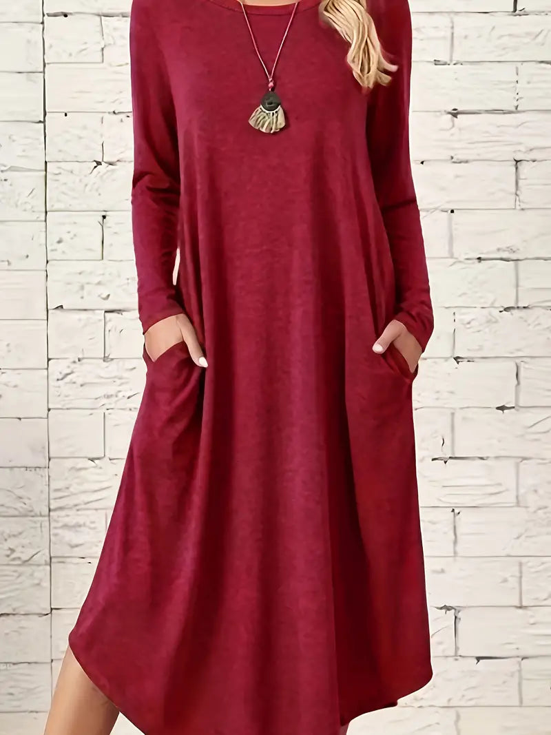 Midi-Kleid mit langen Ärmeln für jeden Tag