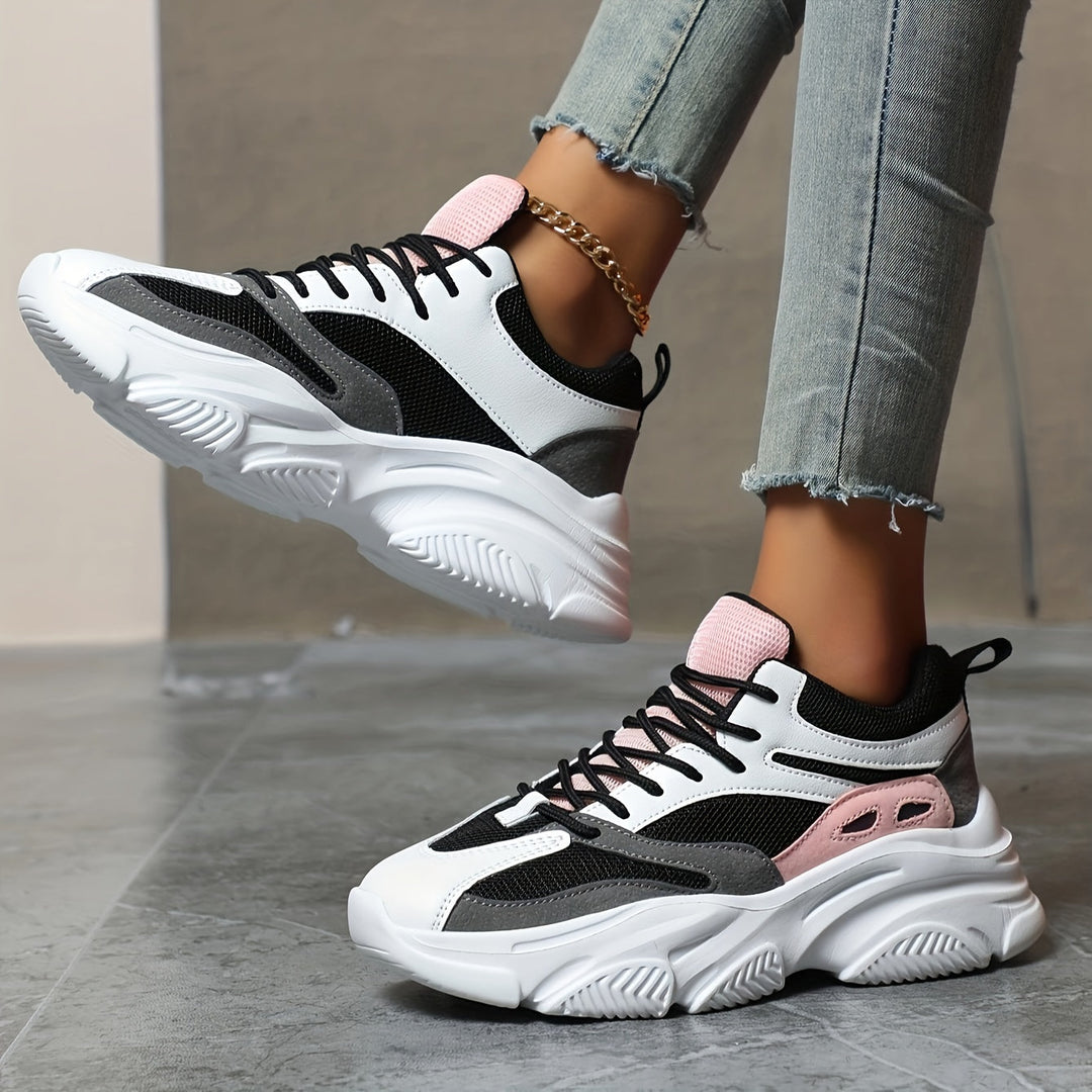 Heidi-Mode | Dicke Sohle Stoßdämpfende Chunky Sneakers für Frauen
