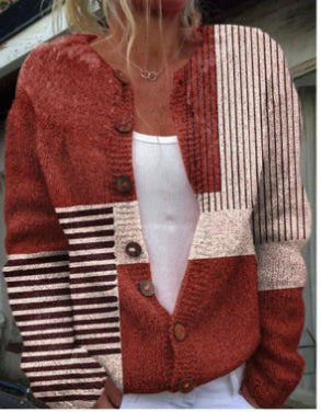 Heidi-Mode | 3D Digital Gedruckte Strickjacke Damen
