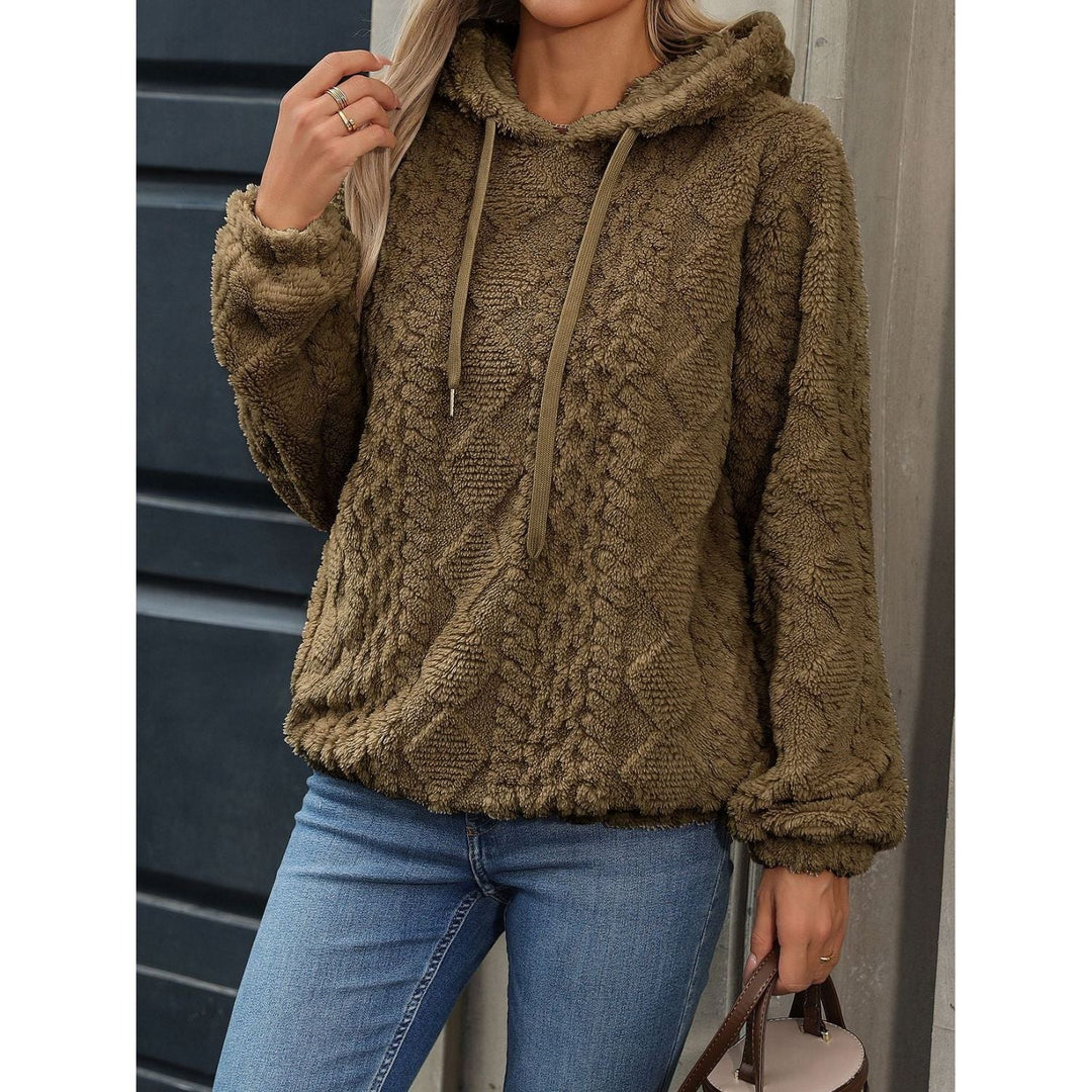 Heidi-Mode | Weiches Stoff-Hoodie mit langen Ärmeln und Kordelzug für Frauen