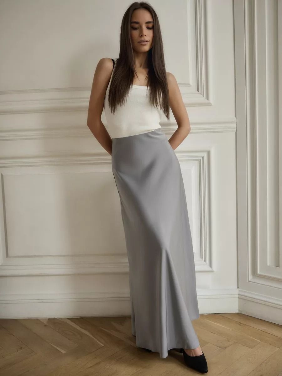 Heidi-Mode | Langer Satin-Rock mit Meerjungfrauen-Schwanzdesign