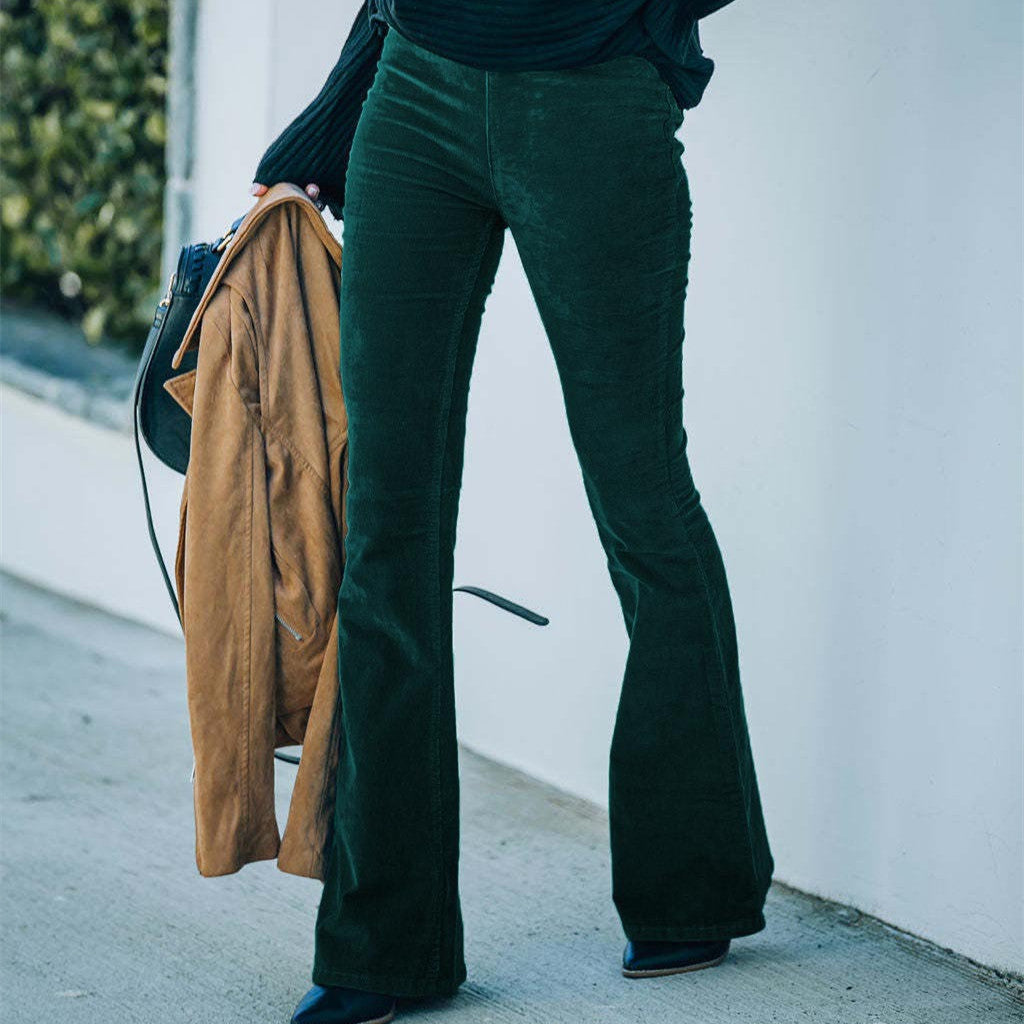 Heidi-Mode | Hochgeschnittene Slim Fit Mikro Flare Hose In Einfarbigen Farben