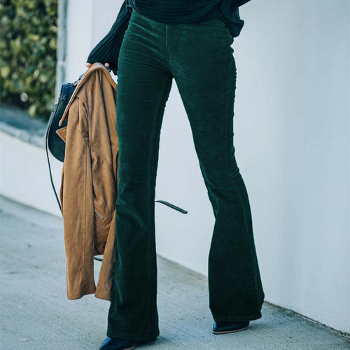 Heidi-Mode | Hochgeschnittene Slim Fit Mikro Flare Hose In Einfarbigen Farben